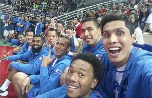 Members of Gilas Pilipinas revel during the recently concluded Jones Cup in Taiwan. CONTRIBUTED PHOTO