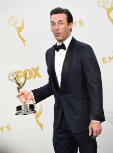 John Hamm, whose portrayal of seductive, mysterious ad man Don Draper on retro-cool ‘Mad Men’, has won him his first Emmy