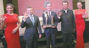 Asian Tour CEO Mike Kerr, Resorts World Manila Chief Operating Officer Stephen Reilly and Manila Southwoods Chairman Bob Sobrepeña. PHOTO BY RENE DILAN