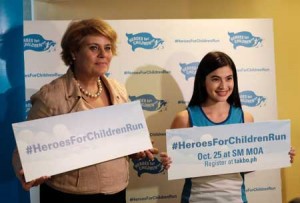 The celebrity endorser with Unicef country representative Lotta Sylwander