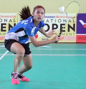 Sarah Barredo is all focused as she goes for a backhand return against Monica Rivera during their quarterfinal duel in the Open women’s singles at Glorietta 5. CONTRIBUTED PHOTO