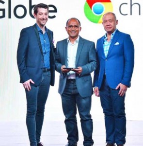 Globe Senior Advisor for Consumer Business Dan Horan, Google Philippines Country Manager Kenneth Lingan, and Globe President and CEO Ernest Cu