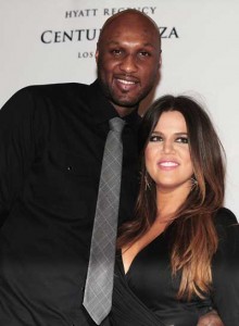 Lamar Odom and Khloe Kardashian-Odom pose on arrival for the 19th Annual Race to Erase MS themed “Glam Rock to Erase MS” in Los Angeles in this May 18, 2012. AFP FILE PHOTO