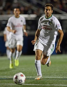 RAUL RETIRES  Spanish soccer star NY Cosmos Raul goes down the field with the ball during the NASL Championship Final match between the NY Cosmos and the Ottawa Fury on Monday in Hempstead, NY.  AFP PHOTO