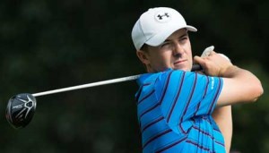 Jordan Spieth of the US tees off during the WGC-HSBC Champions golf tournament in Shanghai on Friday. AFP PHOTO