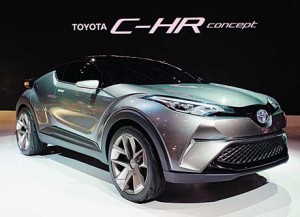 Toyota c-Hr concept embodies a new direction in Toyota design, achieving a strong individuality that will get it noticed in the compact crossover market