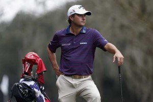 Kevin Kisner prepares to tee off on the 4th hole on the Plantation Course during the first round of The RSM Classic on Friday in St Simons Island, Georgia. AFP PHOT