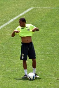 Brazil’s player Neymar takes part in a training session at the Corinthians training center in Sao Paulo, Brazil, on Thursday. Brazil will face Argentina on November 12 in a qualifying match for the Russia 2018 FIFA World Cup. AFP PHOTO 