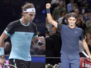 Rafael Nadal (left) and Roger Federer AFP PHOTOS