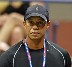 Tiger Woods attending the match between Rafael Nadal of Spain and Fabio Fognini of Italy during their 2015 US Open third round men’s singles match at the USTA Billie Jean King National Tennis Center in New York. AFP PHOTO