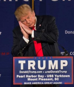 TRUMP’S LATEST SHOCKER Republican presidential candidate Donald Trump mocks fellow candidate Jeb Bush at a Pearl Harbor Day Rally at the U.S.S. Yorktown on December 7 in Mt. Pleasant, South Carolina. Trump’s latest outrageous comments suggesting all Muslims should be barred from entering the US has drawn widespread condemnation from politicians and community leaders across the country. AFP PHOTO