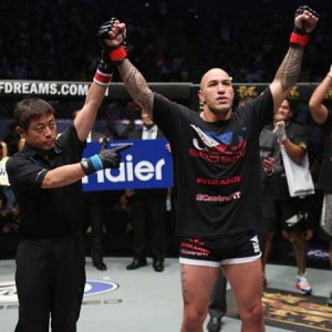 Filipino-American mixed martial arts (MMA) fighter Brandon “The Truth” Vera celebrates after defeating Chinese Paul “Typhoon” Cheng in the inaugural heavyweight world championship of ONE: Spirit of Champions on Friday night at the Mall of Asia Arena in Pasay City. CONTRIBUTED PHOTO