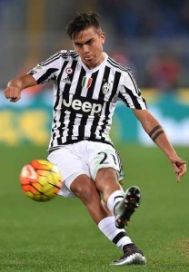 Juventus’ forward from Argentina Paulo Dybala controls the ball during the Italian Serie A football match SS Lazio versus Juventus on Saturday at the Olympic stadium in Rome. AFP PHOTO