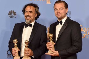 Golden glory Director Alejandro González Iñárritu (left) poses with Best Actor winner Leonardo DiCaprio in the press room at the 73nd annual Golden Globe Awards at the Beverly Hilton Hotel in Beverly Hills, California. AFP photo