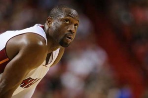 Dwyane Wade No.3 of the Miami Heat looks on during a game. AFP PHOTO