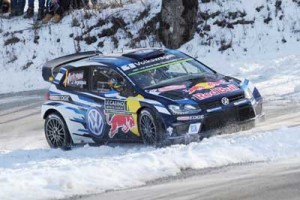 French driver Sebastien Ogier steers his Volkswagen Polo during the ES4 of the second stage of the 84th Monte Carlo Rally, between Aspres-les-Corps and Chauffayer, on Saturday in Aspres-les-Corps, southeastern France. AFP PHOTO
