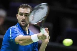 SWIFT FOREHAND Croatia’s Marin Cilic returns the ball to Uzbekistan’s Denis Istominduring the first round of the ABN AMRO World Tennis Tournament on Tuesday in Rotterdam. AFP PHOTO