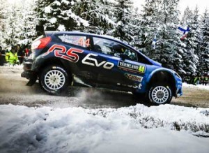 Elfyn Evans drives his Ford Fiesta R5 through the snowy tracks of the Rally Sweden to claim his second WRC 2 victory of the races. WRC.COM