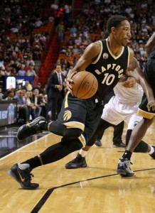 DeMar DeRozan No.10 of the Toronto Raptors. AFP PHOTO