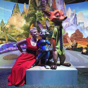 Ginnifer Goodwin strikes a pose with her ‘Zootopia’ character, the lovable bunny Judy Hopps, and small time con artist Nick Wilde, the fox  