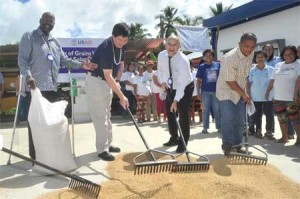 ??(From left) DepEd-Region VIII Director Dr. Luisa Yu, USAID) Chief Financial Officer Reginald Mitchell, Tacloban City Mayor Alfred Romualdez and School Principal Lydia Umacob lead the opening of four climateresilient classrooms at Tacloban City National High School