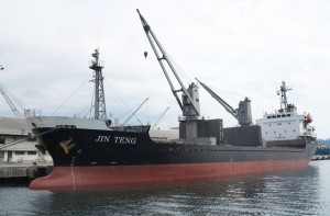 SEIZEd North Korean cargo ship Jin Teng. AFP PHOTO