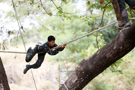  A police recruit undergoes training at Camp Bagong Diwa in Taguig City. PHOTO By Russel PalmA 