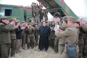 Leader Kim Jong-Un (center) has ordered North Korea’s nuclear arsenal to be placed on standby for use “at any moment,” in response to the sanctions resolution adopted last week by the UN. AFP PHOTO