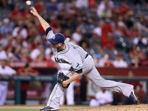 Grant Balfour pitching for the Tampa Bay Rays. AFP FILE PHOTO