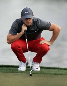 Rory McIlroy of Northern Ireland lines up a putt on the eighth green during the final round of the Arnold Palmer Invitational Presented by MasterCard at Bay Hill Club and Lodge on Monday in Orlando, Florida. AFP PHOTO