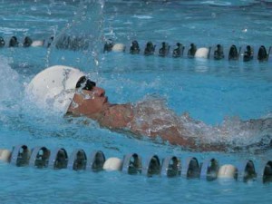 Record-breaker Sean Terence Zamora of University of Santo Tomas during backstroke leg of the boys’ 15-16 200m Individual Medley in the 2016 Indian Ocean All-Star Challenge held at the Challenge Stadium in Perth, Australia. CONTRIBUTED PHOTO