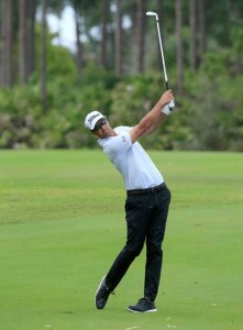 Adam Scott of Australia in action during the Els for Autism Pro-am at the Old Palm Golf Club on Tuesday in Palm Beach Gardens, Florida. AFP PHOTO