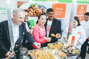 Spotted at the Quorn booth: Quorn CEO Kevin Brennan, Monde Nissin Henry Soesanto, Senator Loren Legarda, British Ambassador Asif Ahmad and Chef Florabel Co