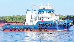 The Indonesian tugboat intercepted by the Abu Sayyaf rebels. 