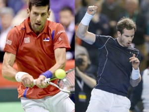 Novak Djokovic (left) and Andy Murray. AFP PHOTO