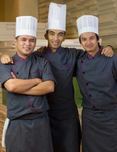 Chefs Manuel Abogado, Christopher John ‘CJ’ Sanchez, and Jude Enierga