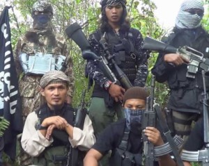 Screenshot photo of jihadists in their recent video uploaded online naming their leader Abdullah Maute alias Abu Hassan (left, front row ) as the head of Dawlah Islamiyah or Islamic State in Lanao del Sur.