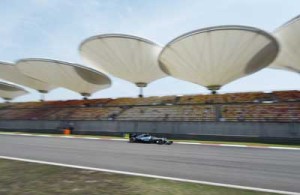 n Mercedes AMG Petronas F1 Team German driver Nico Rosberg steers his car during the first practice session for the Formula One Chinese Grand Prix in Shanghai on Friday. AFP PHOTO