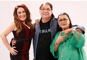 Lolit Solis (rightmost) with ‘CelebriTV’ hosts Ai-Ai delas Alas and Joey de Leon