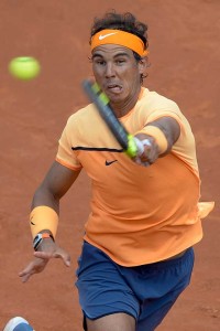 Spain’s Rafael Nadal returns the ball to Spain’s Albert Montanes during the ATP Barcelona Open “Conde de Godo” tennis tournament in Barcelona on Friday. Nadal won 6-3, 6-2.   AFP PHOTO