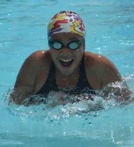 Iloilo’s Atila Pia Isabela Loy shows her best form in the breaststroke event of the girls’ 13-year category in the 94th Philippine Swimming League (PSL) National Series - 3rd Cong. Ted Haresco Jr. Swimming Cup and Open Water Competition held in Malay, Aklan. CONTRIBUTED PHOTO