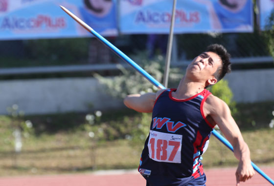 For this mighty attempt, Ronald Lacson wins the gold medal in the javelin throw, secondary boys’ event of the 2016 Palarong Pambansa at the Bicol University Sports Complex in Legazpi City, Albay, on Monday. PHOTO BY RENE DILAN 