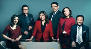 GMA News pillars Mel Tiangco, Mike Enriquez, Vicky Morales, Arnold Clavio, Howie Severino, and Jessica Soho