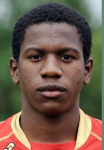 Cameroonian Le Mans’ forward Patrick Ekeng Ekeng posing at the Pincenardiere stadium in Le Mans, western France. AFP PHOTO