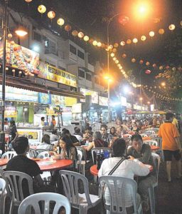 Bukit Bintang and Jalan Alor (pictured above) offer Chinese and Malay street food at cheap prices.