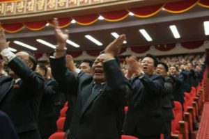 THRONG OF SUPPORTERS Attendees cheer the arrival of North Korean leader Kim Jong-Un during the 7th Workers Party Congress at the April 25 Palace in Pyongyang on Tuesday. AFP PHOTO