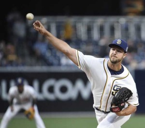 Colin Rea No.29  of the San Diego Padres pitches during the first inning of a baseball game against the  New York Mets at PETCO  Park on Friday in  San Diego, California.   AFP PHOTO 