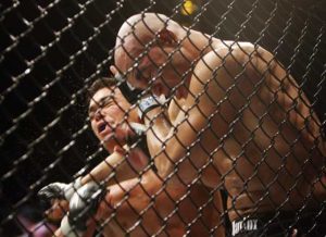 Brazilian Lyoto Machida (left) fighting with Sam “The Alaskan Assassin” Hoger of the US during their UFC 67: All or Nothing fight at the Mandalay Bay Hotel in Las Vegas, Nevada. AFP PHOTO