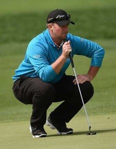 Steve Wheatcroft lines up a birdie putt on the tenth green during the first round of the Wells Fargo Championship at Quail Hollow on Friday in Charlotte, North Carolina. AFP PHOTO