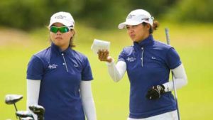 Princess Superal (right) and Pauline del Rosario during the second round of the US Women’s Amateur Four-Ball stroke play elims. PHOTO FROM USGA.ORG